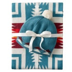 Harding Teal Knit Baby Blanket with Beanie