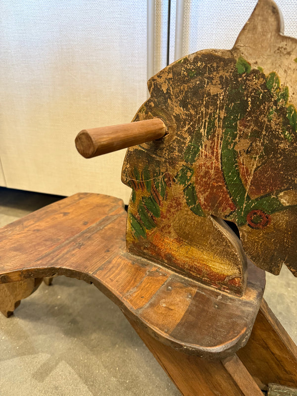 Vintage Wooden Rocking Horse