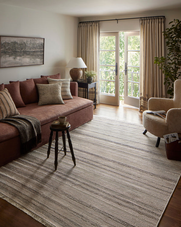 Amber Lewis x Loloi Malibu Ivory / Dove 6'-4" x 9'-2" Area Rug