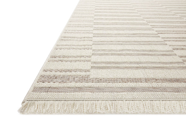 Amber Lewis x Loloi Malibu Ivory / Dove 5'-1" x 7'-7" Area Rug