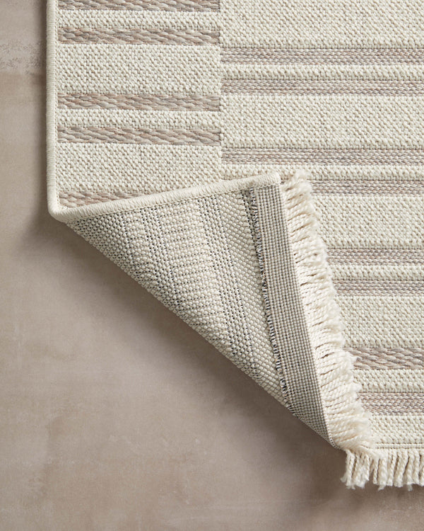 Amber Lewis x Loloi Malibu Ivory / Dove 8'-10" x 12'-2" Area Rug