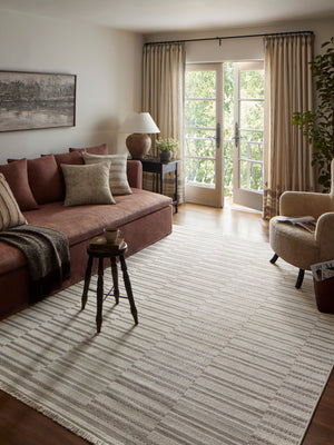 Amber Lewis x Loloi Malibu Ivory / Dove 6'-4" x 9'-2" Area Rug