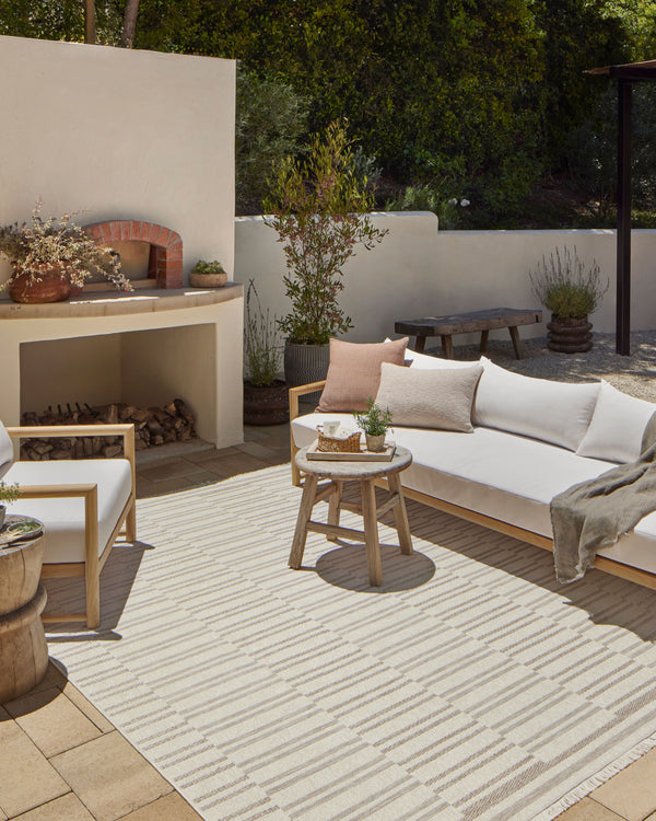 Amber Lewis x Loloi Malibu Ivory / Dove 7'-8" x 10' Area Rug
