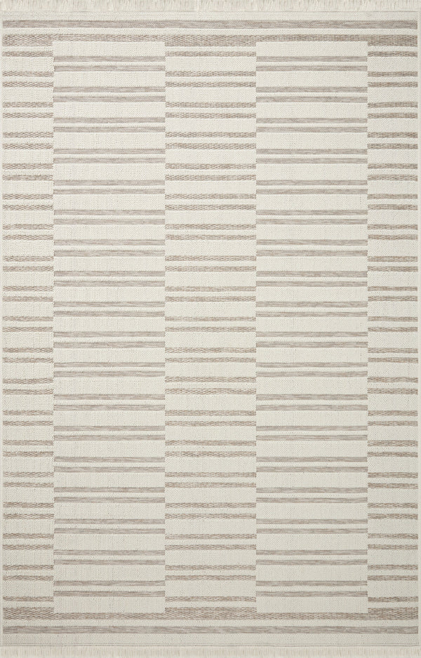Amber Lewis x Loloi Malibu Ivory / Dove 5'-1" x 7'-7" Area Rug