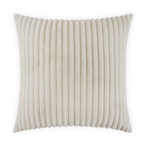 Ribbed White Fur Pillow