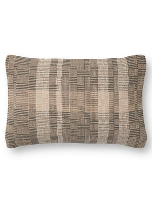 Amber Lewis x Loloi Bea Charcoal / Natural 13'' x 21'' Cover w/Poly Pillow