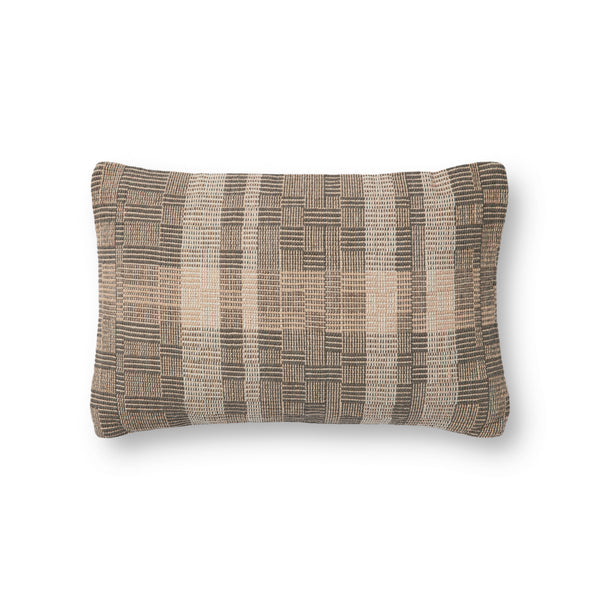 Amber Lewis x Loloi Bea Charcoal / Natural 13'' x 21'' Cover w/Poly Pillow