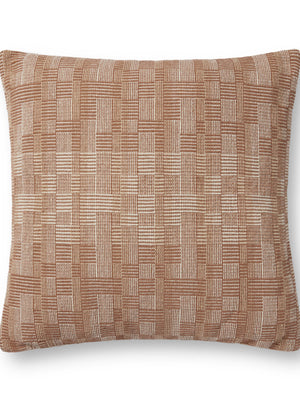 Amber Lewis x Loloi Dolly Clay / Natural 22'' x 22'' Cover w/Poly Pillow