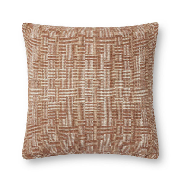 Amber Lewis x Loloi Dolly Clay / Natural 22'' x 22'' Cover w/Poly Pillow