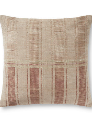 Amber Lewis x Loloi PAL0002 Natural / Rust 22" x 22" Cover Only Pillow