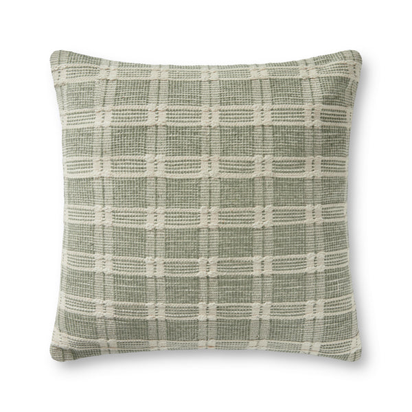 Amber Lewis x Loloi PAL0004 Green 22" x 22" Cover w/Down Pillow
