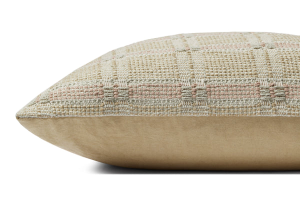 Amber Lewis x Loloi PAL0005 Ivory / Beige 22" x 22" Cover w/Down Pillow