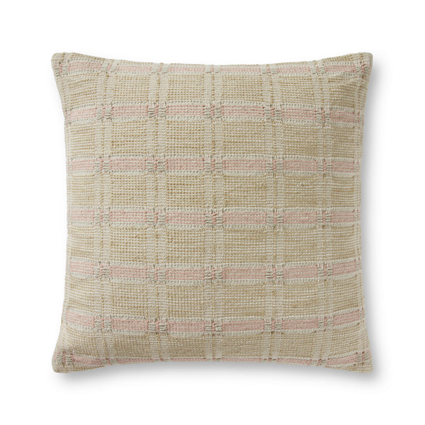 Amber Lewis x Loloi PAL0005 Ivory / Beige 22" x 22" Cover Only Pillow