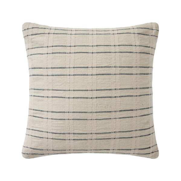 Amber Lewis x Loloi PAL0006 Cream / Blue 22" x 22" Cover w/Poly Pillow