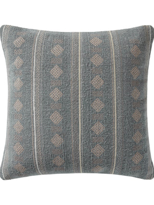 Amber Lewis x Loloi PAL0007 Denim 22" x 22" Cover w/Down Pillow