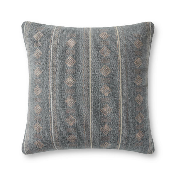 Amber Lewis x Loloi PAL0007 Denim 22" x 22" Cover w/Down Pillow