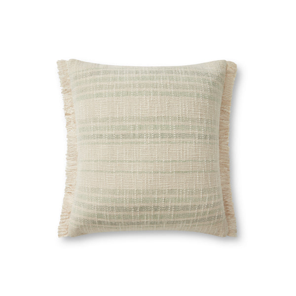 Angela Rose x Loloi Forrest Ivory / Sage 18'' x 18'' Cover w/Poly Pillow