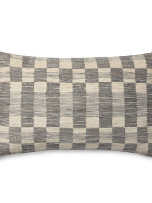 Amber Lewis x Loloi Adams Charcoal / Ivory 13'' x 21'' Cover w/Poly Pillow
