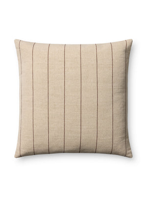 Amber Lewis x Loloi Keisha Natural / Brown 18'' x 18'' Cover w/Poly Pillow
