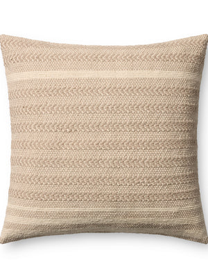 Amber Lewis x Loloi Blair Beige 22'' x 22'' Cover w/Poly Pillow