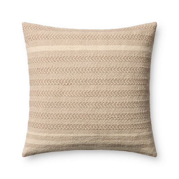 Amber Lewis x Loloi Blair Beige 22'' x 22'' Cover w/Poly Pillow