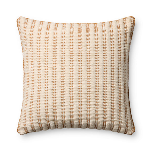 Amber Lewis x Loloi Callahan Natural / Amber 24'' x 24'' Cover w/Poly Pillow