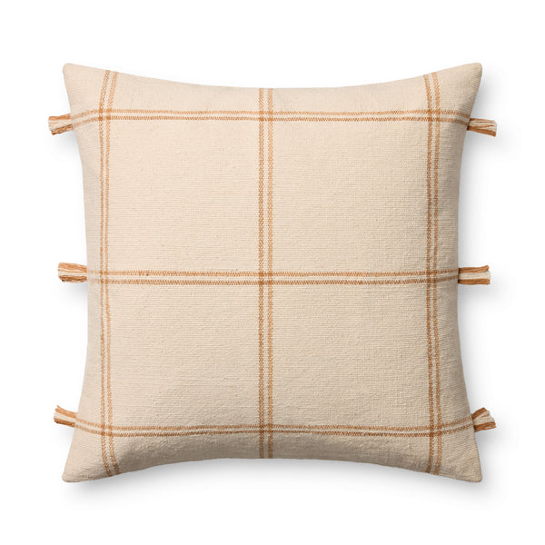 Amber Lewis x Loloi Lainey Natural / Amber 24'' x 24'' Cover w/Poly Pillow