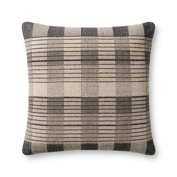 Amber Lewis x Loloi PAL0009 Ivory / Black 22" x 22" Cover Only Pillow