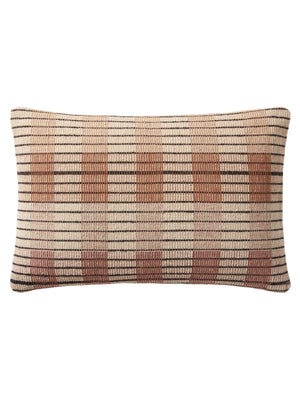 Amber Lewis x Loloi PAL0010 Ivory / Brown 13" x 21" Cover w/Poly Pillow