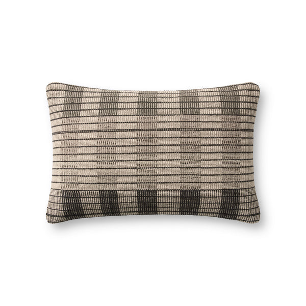 Amber Lewis x Loloi PAL0011 Ivory / Black 13" x 21" Cover w/Poly Pillow