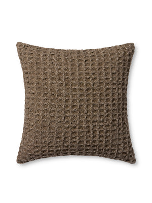 Amber Lewis x Loloi Alinah Brown 22'' x 22'' Cover w/Poly Pillow