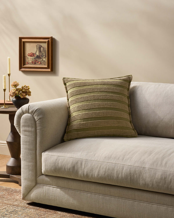 Amber Lewis x Loloi Aspyn Olive 20'' x 20'' Cover w/Poly Pillow