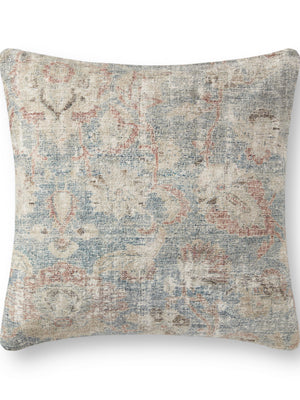 Amber Lewis x Loloi PAL0015 Sky / Natural 22" x 22" Cover w/Poly Pillow