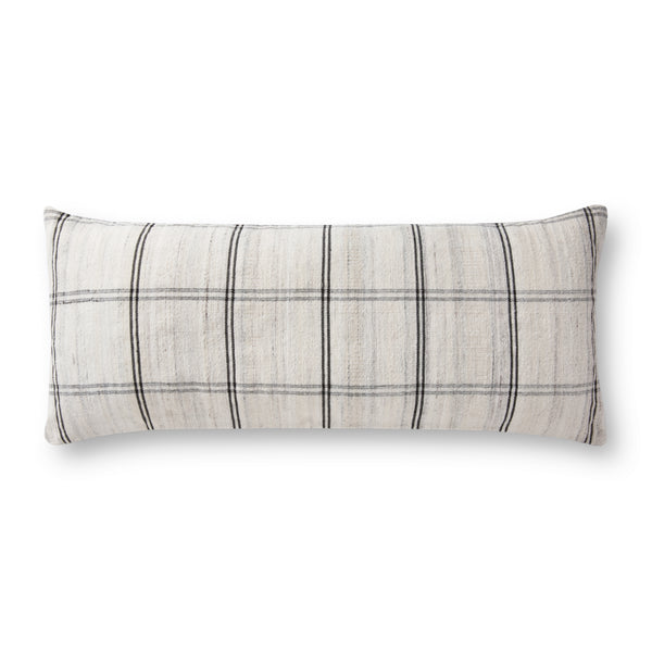 Amber Lewis x Loloi Bell Black / White 13'' x 35'' Cover w/Poly Pillow