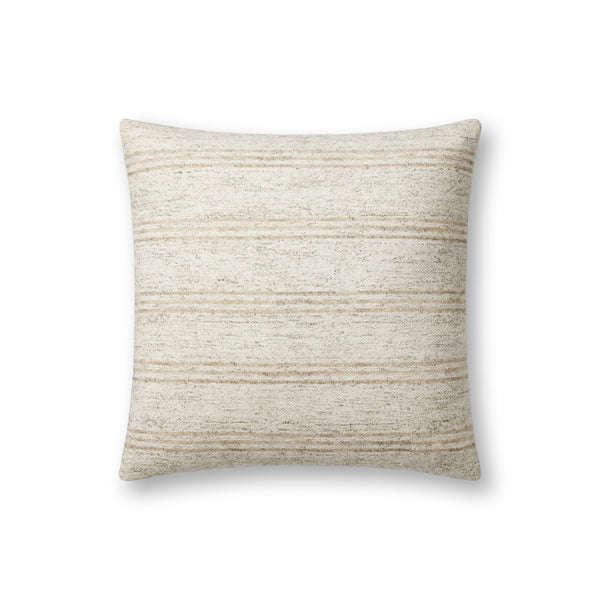 Amber Lewis x Loloi Zephyr PAL0040 Ivory / Natural 18'' x 18'' Cover w/Poly Pillow