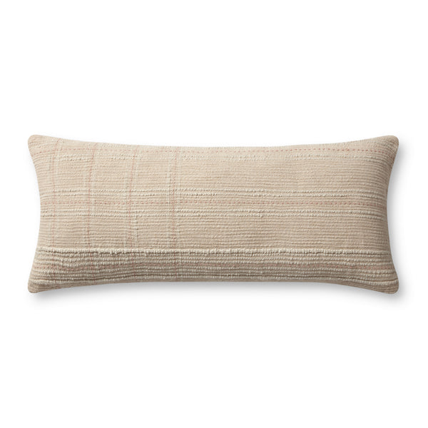 Angela Rose x Loloi Calista PAR0019 Ivory / Blush 13'' x 35'' Cover w/Poly Pillow