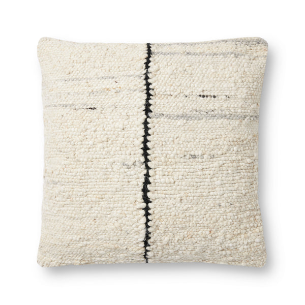 Amber Lewis x LoloiIvory / Black 22'' x 22'' Cover w/Poly Pillow