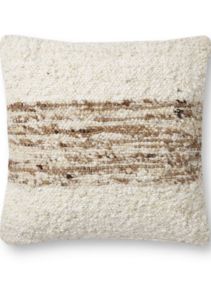Amber Lewis x Loloi Marie Ivory / Camel 22'' x 22'' Cover w/Poly Pillow