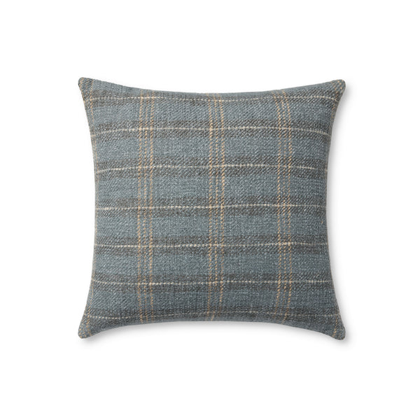 Amber Lewis x Loloi Stockton Blue 18'' x 18'' Cover w/Poly Pillow
