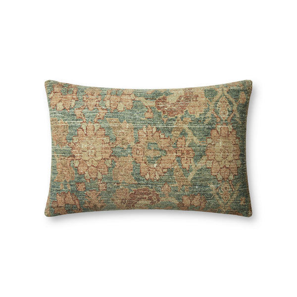 Angela Rose x Loloi Clay Teal / Terracotta 13'' x 21'' Cover w/Poly Pillow