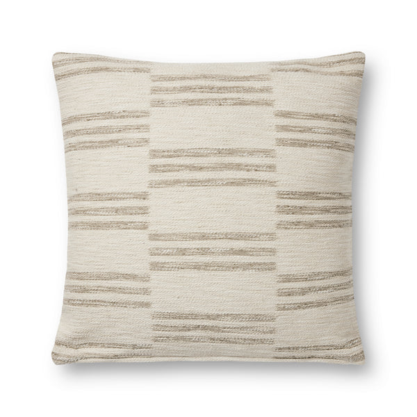 Amber Lewis x Loloi Jay Ivory / Sand 22'' x 22'' Cover w/Poly Pillow