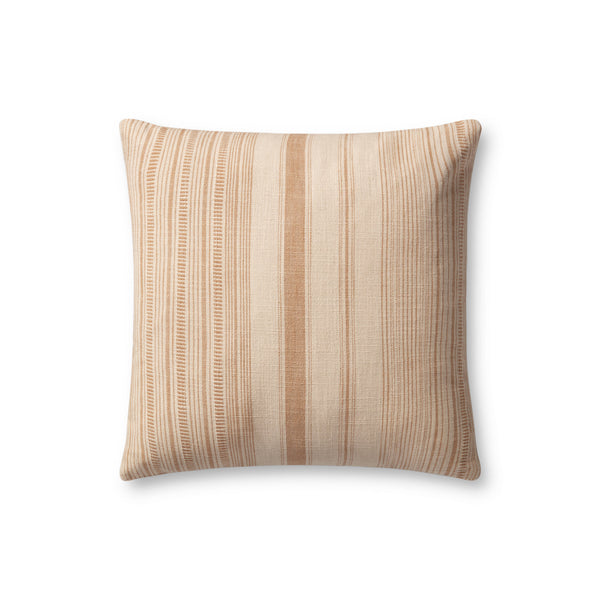 Angela Rose x Loloi Celina PAR0015 Ivory / Wheat 18'' x 18'' Cover w/Poly Pillow
