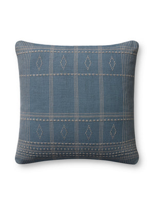 Angela Rose x Loloi Lina Blue / Slate 18'' x 18'' Cover w/Poly Pillow