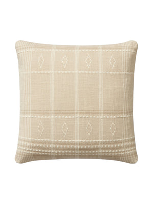 Angela Rose x Loloi Lina Beige / Ivory 18'' x 18'' Cover w/Poly Pillow
