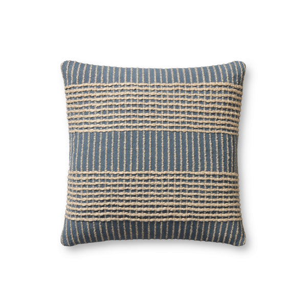 Angela Rose x Loloi Sophia PAR0017 Blue 18'' x 18'' Cover w/Poly Pillow