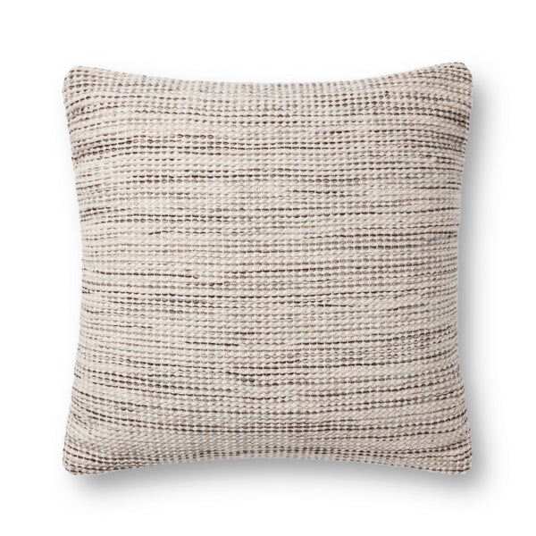 Amber Lewis x Loloi Morro Natural / Grey 22'' x 22'' Cover w/Poly Pillow