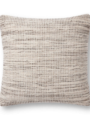 Amber Lewis x Loloi Morro Natural / Grey 22'' x 22'' Cover w/Poly Pillow