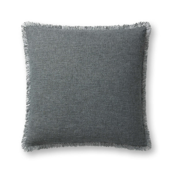 Amber Lewis x Loloi Sable PAL0033 Blue 22'' x 22'' Cover w/Poly Pillow