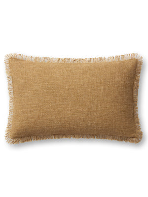 Amber Lewis x Loloi Sable PAL0033 Gold 13'' x 21'' Cover w/Poly Pillow