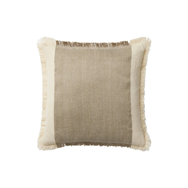 Amber Lewis x Loloi Seraphina PAL0037 Ivory / Earth 18'' x 18'' Cover w/Poly Pillow